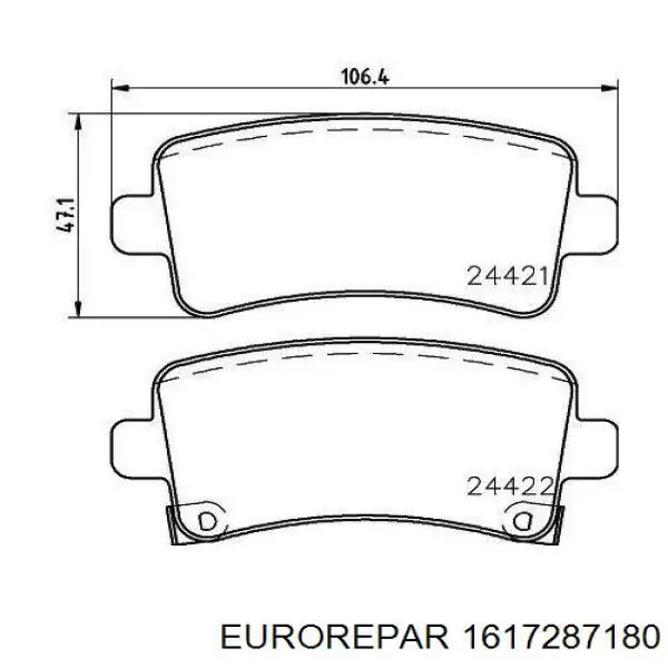 1617287180 Eurorepar pastillas de freno traseras