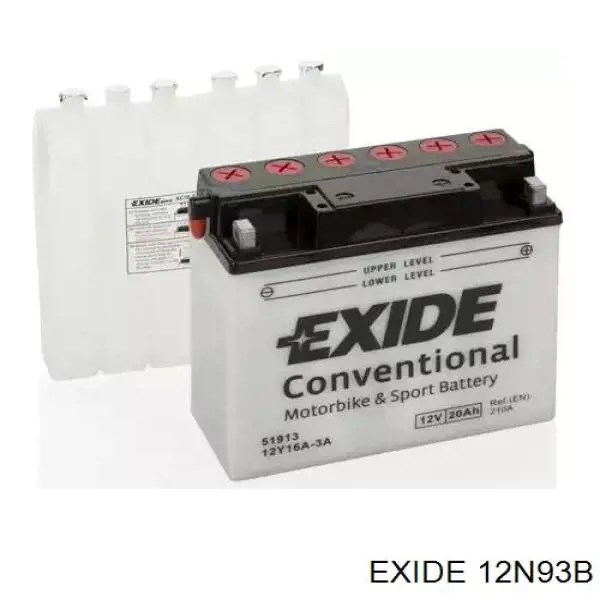 12N93B Exide batería de arranque