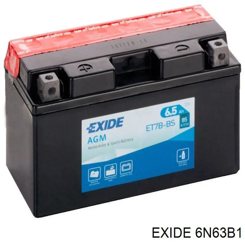 6N63B1 Exide batería de arranque