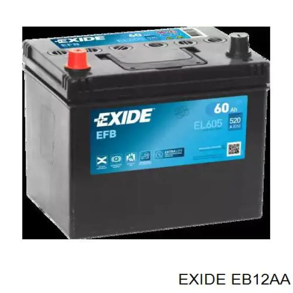 EB12AA Exide batería de arranque