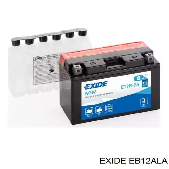 EB12ALA Exide batería de arranque