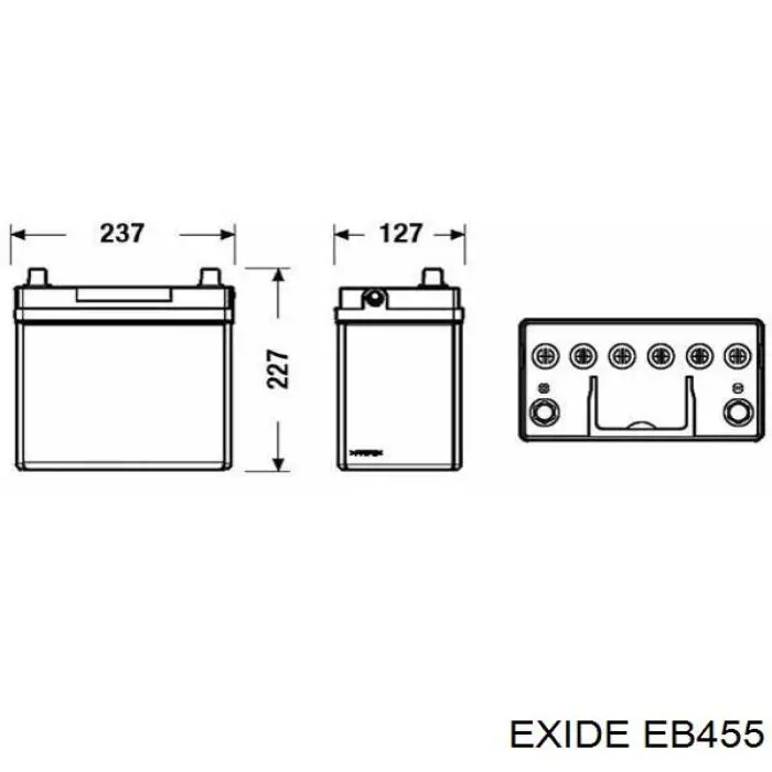 EB455 Exide batería de arranque