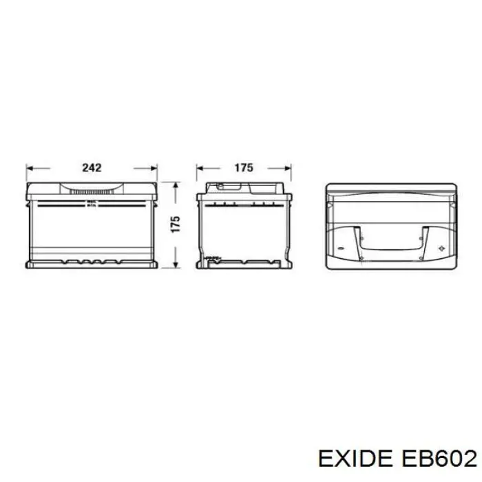 EB602 Exide batería de arranque