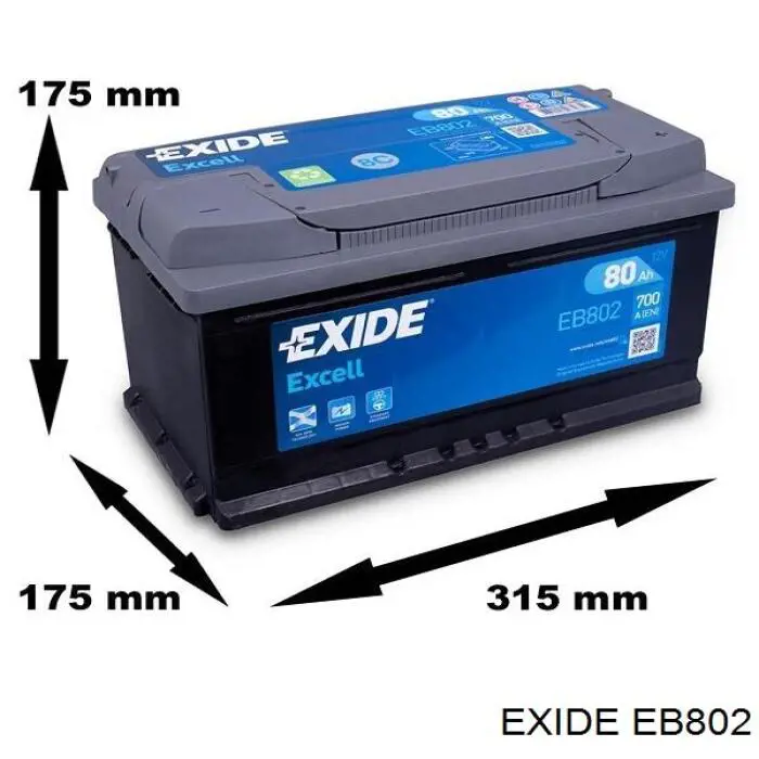 EB802 Exide batería de arranque