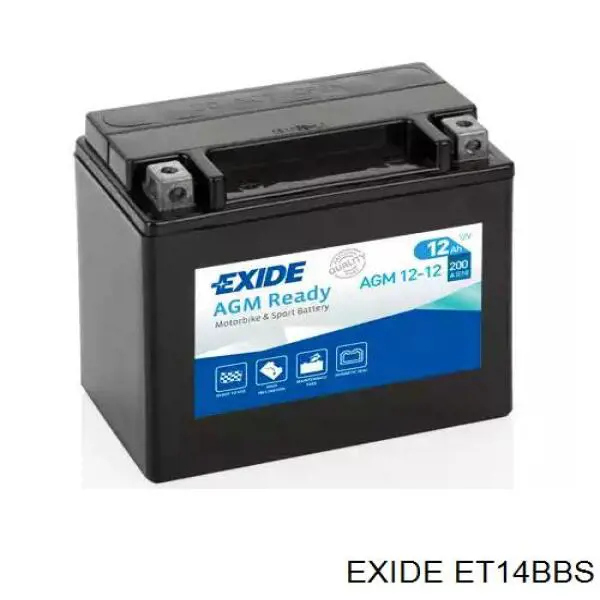 ET14BBS Exide batería de arranque