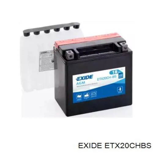 ETX20CHBS Exide batería de arranque