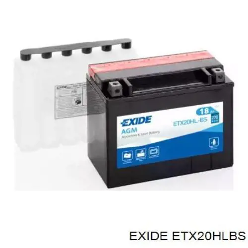 ETX20HLBS Exide batería de arranque