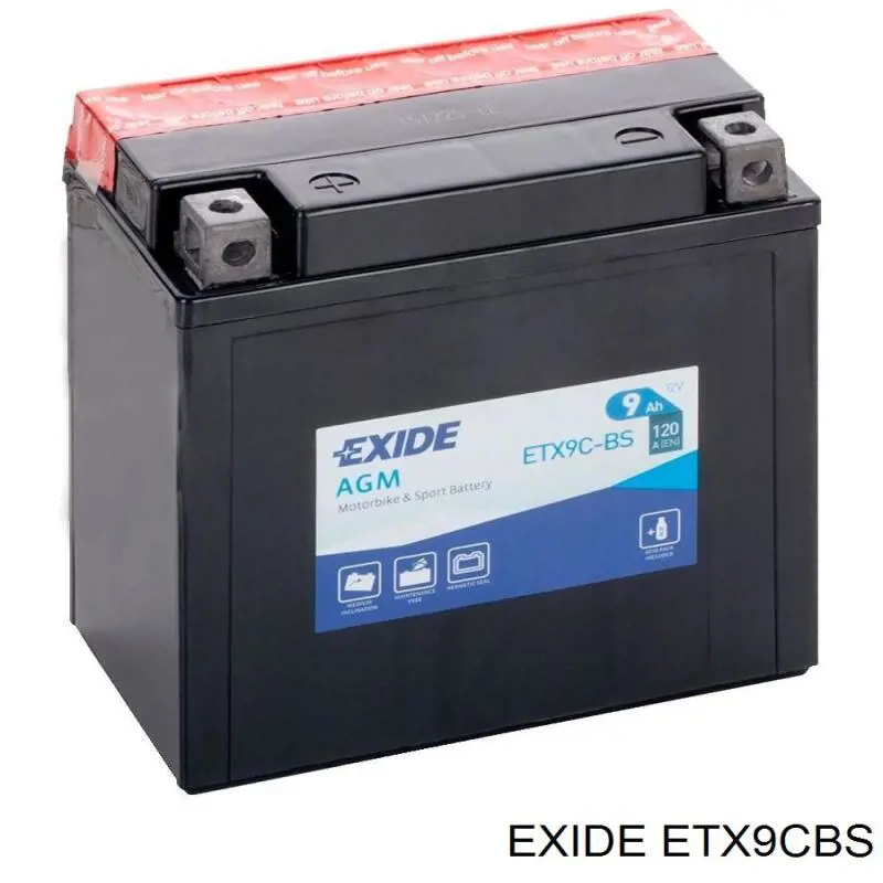 ETX9CBS Exide batería de arranque