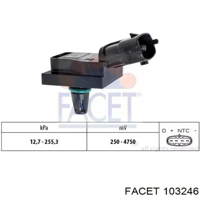 103246 Facet sensor de presion del colector de admision