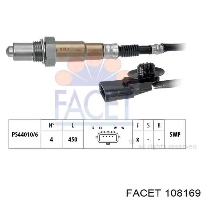 10.8169 Facet sonda lambda sensor de oxigeno para catalizador