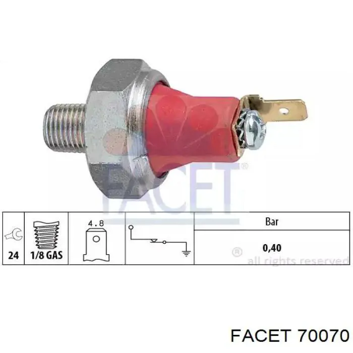 1252560 Opel indicador, presión del aceite