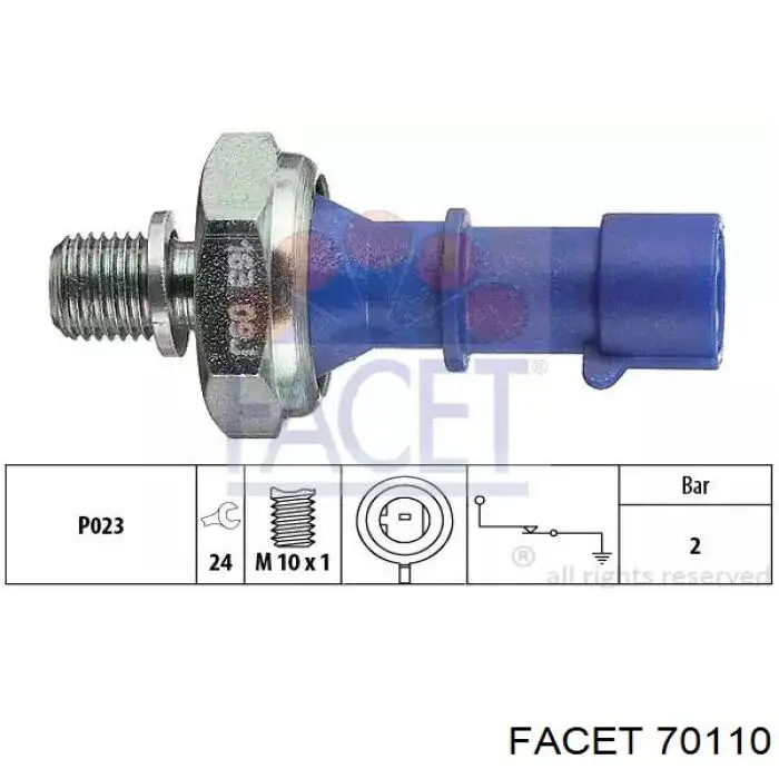 7.0110 Facet indicador, presión del aceite