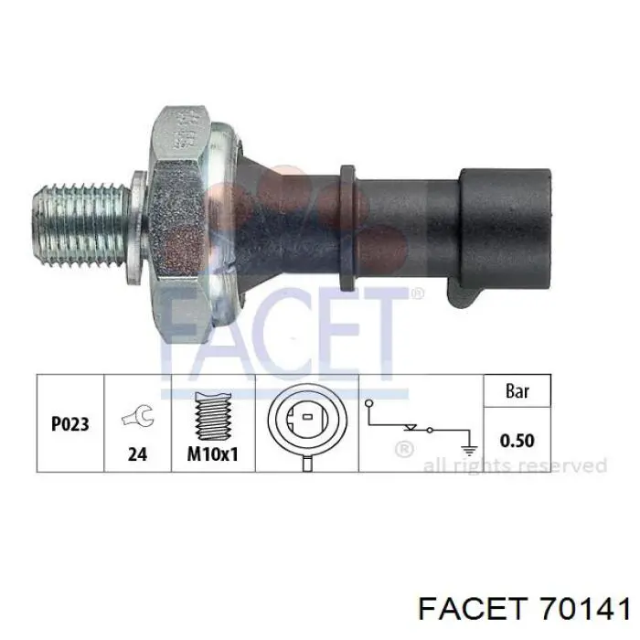 7.0141 Facet indicador, presión del aceite