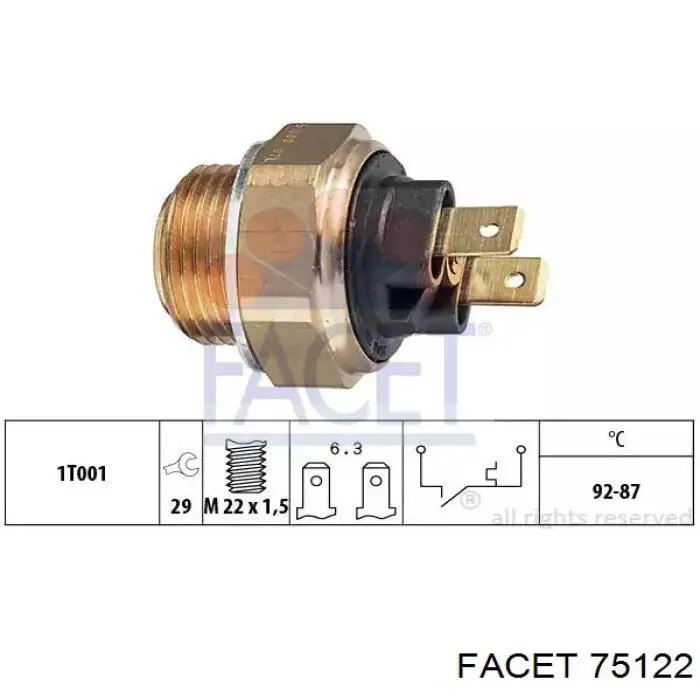 75122 Facet sensor, temperatura del refrigerante (encendido el ventilador del radiador)