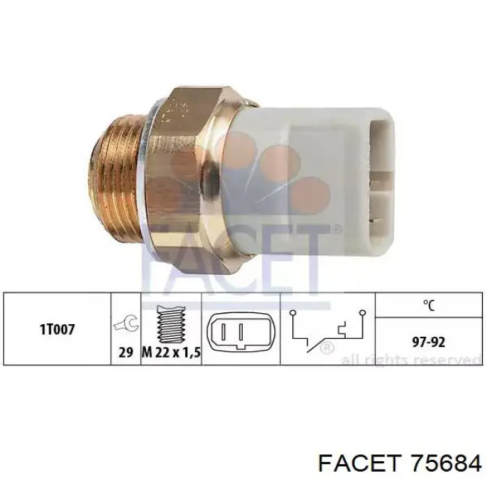 75684 Facet sensor, temperatura del refrigerante (encendido el ventilador del radiador)