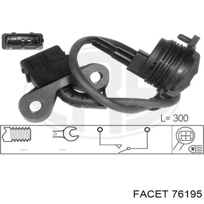 76195 Facet interruptor, piloto de marcha atrás