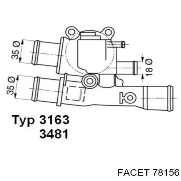 46776216 Fiat/Alfa/Lancia termostato, refrigerante