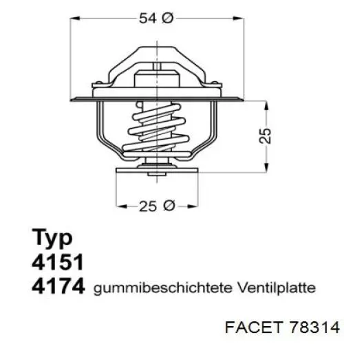 7.8314 Facet termostato, refrigerante