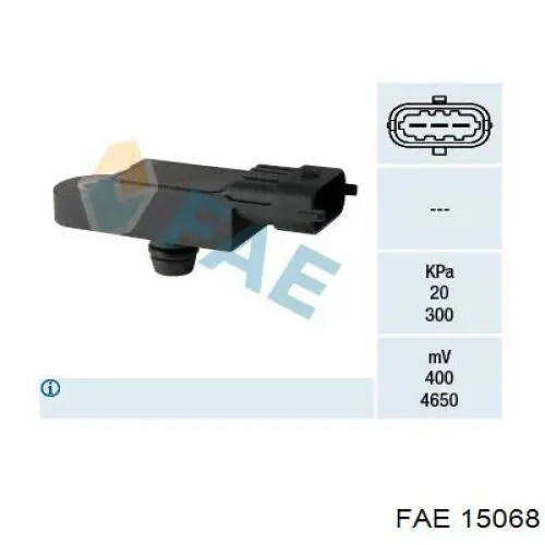 15068 FAE sensor de presion de carga (inyeccion de aire turbina)