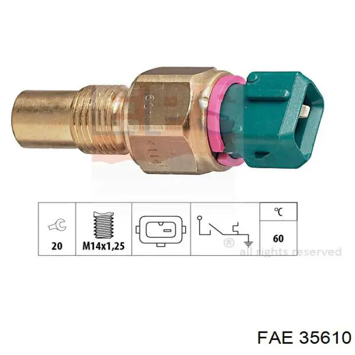 35610 FAE sensor, temperatura del refrigerante (encendido el ventilador del radiador)