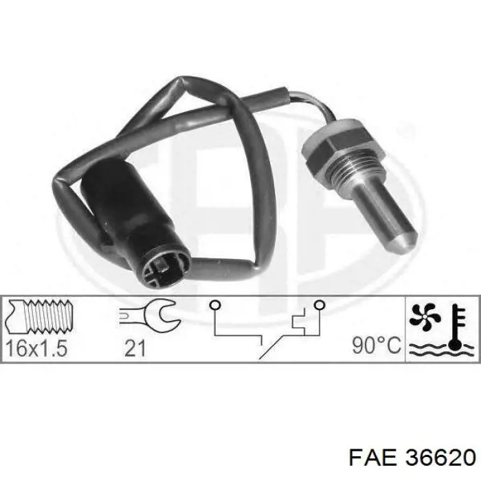 36620 FAE sensor, temperatura del refrigerante (encendido el ventilador del radiador)