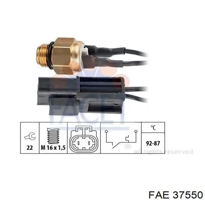 37550 FAE sensor, temperatura del refrigerante (encendido el ventilador del radiador)