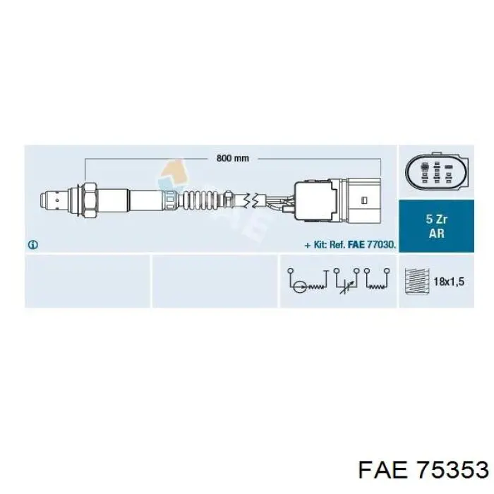 75353 FAE sonda lambda sensor de oxigeno para catalizador