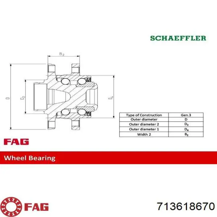 713 6186 70 FAG cubo de rueda trasero