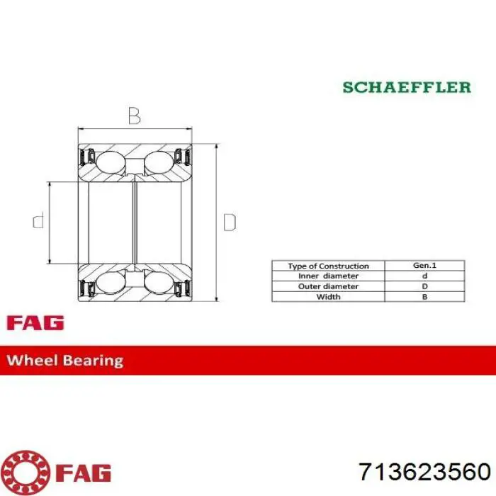 713623560 FAG cojinete de rueda delantero
