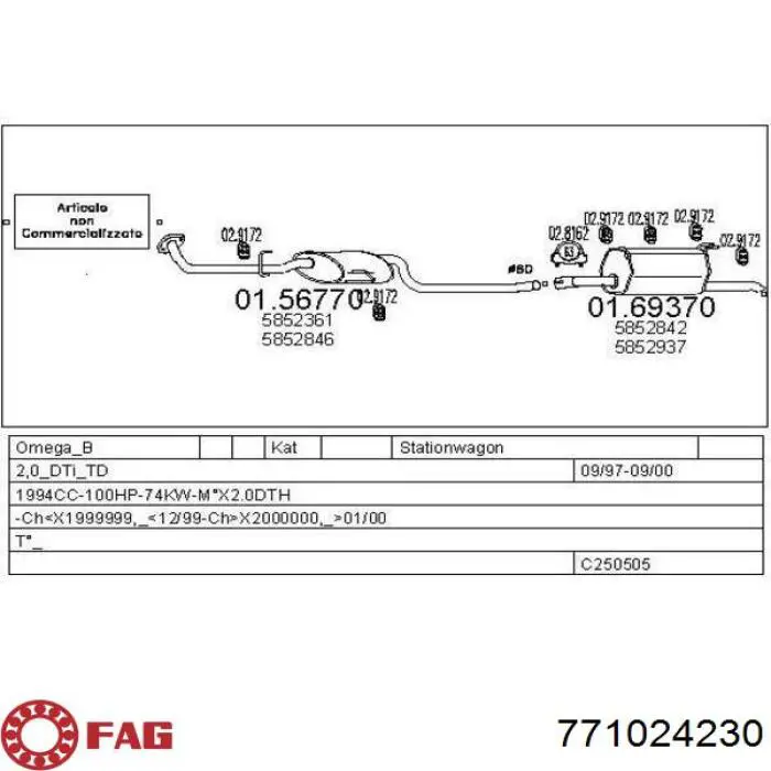 771 0242 30 FAG junta homocinética exterior delantera