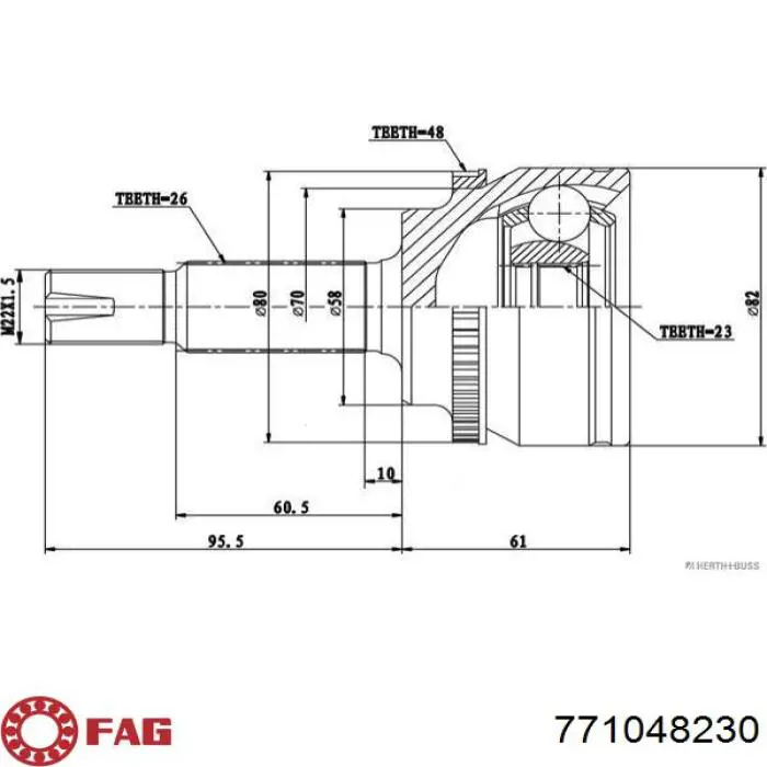 771 0482 30 FAG junta homocinética exterior delantera derecha