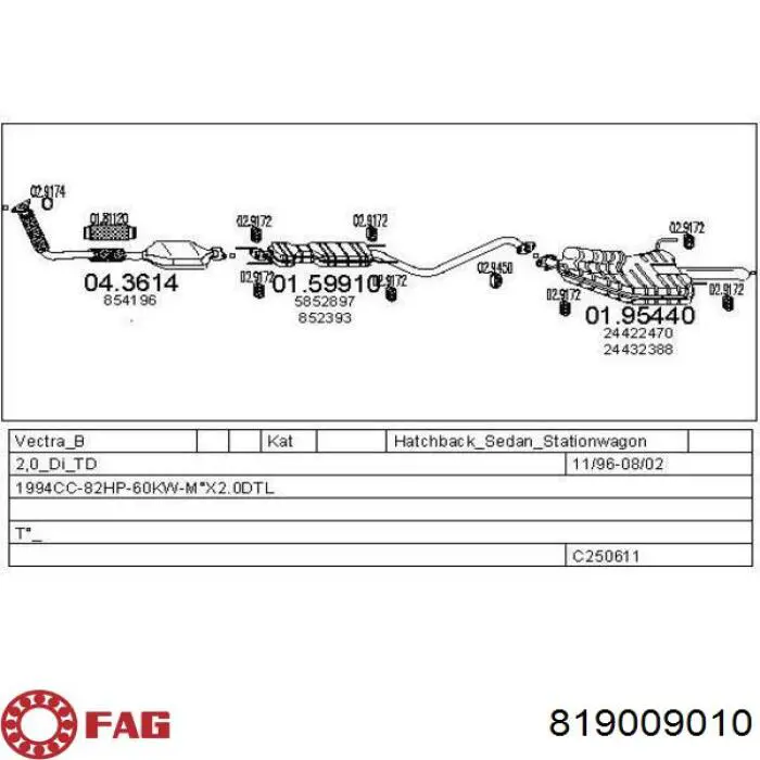 819009010 FAG casquillo de barra estabilizadora delantera