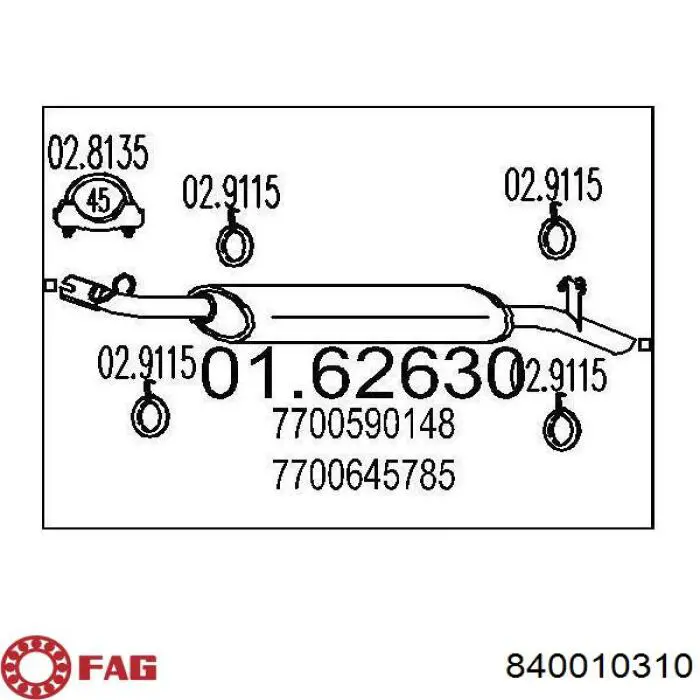 840 0103 10 FAG barra de acoplamiento