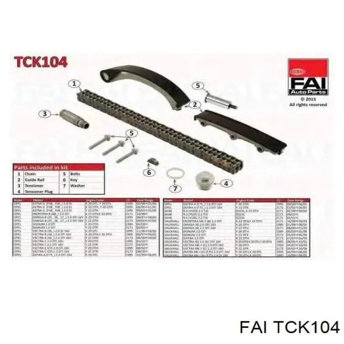 TCK104 FAI kit de cadenas de distribución