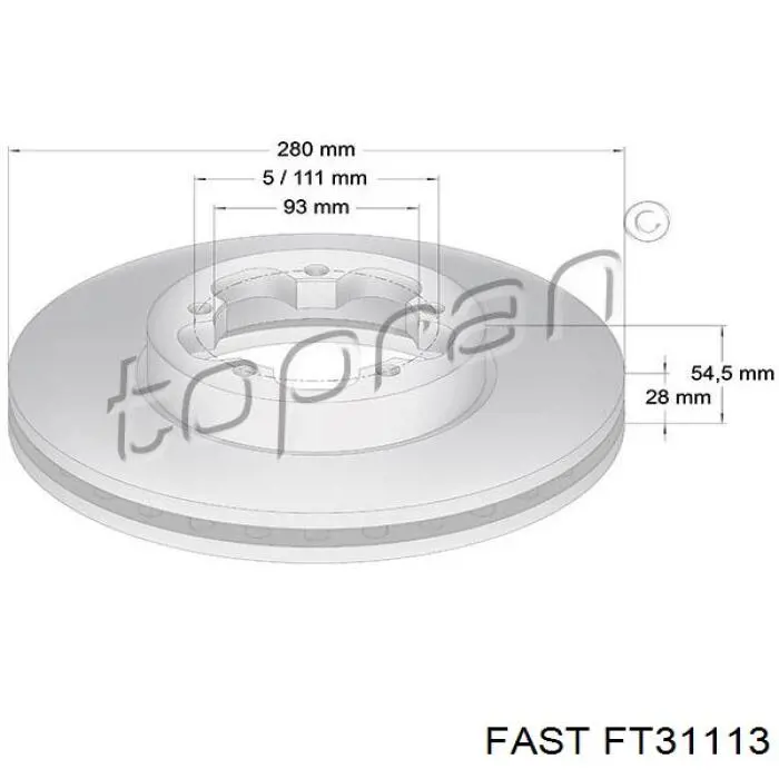 FT31113 Fast freno de disco delantero