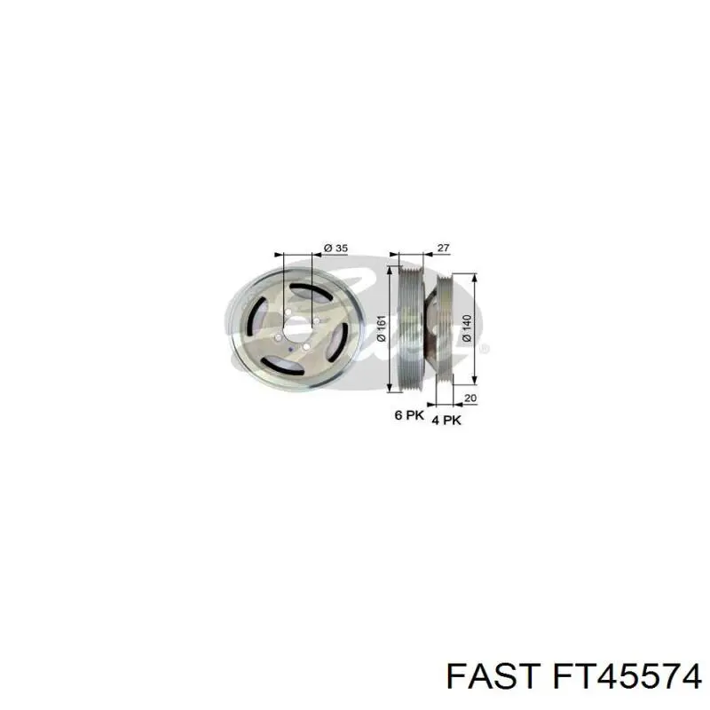 FT45574 Fast polea, cigüeñal