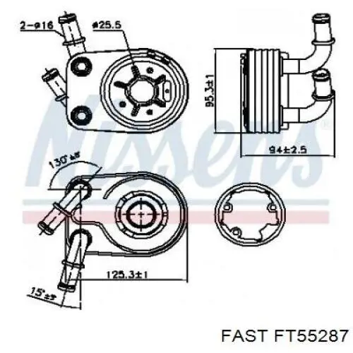 FT55287 Fast radiador de aceite