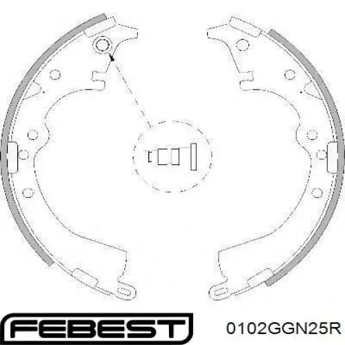 0102-GGN25R Febest zapatas de frenos de tambor traseras