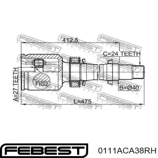  Junta homocinética interior delantera derecha para Toyota Previa ACR3