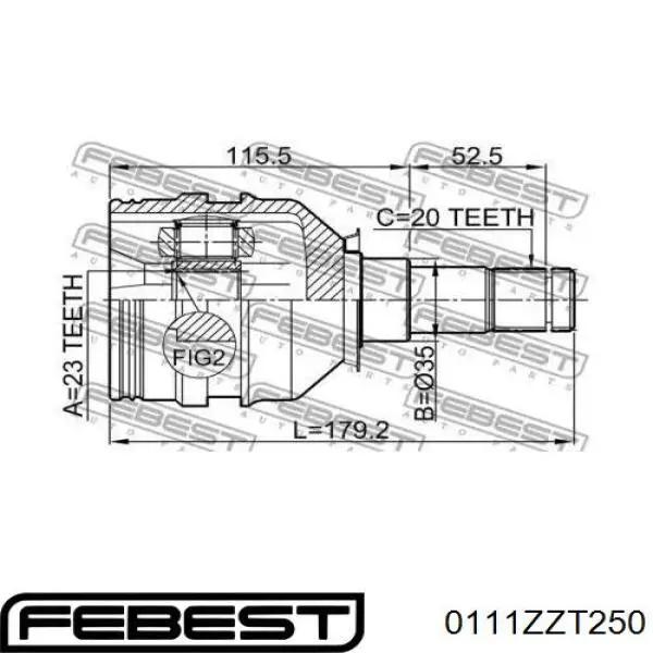  Junta homocinética interior delantera derecha para Toyota Auris E15