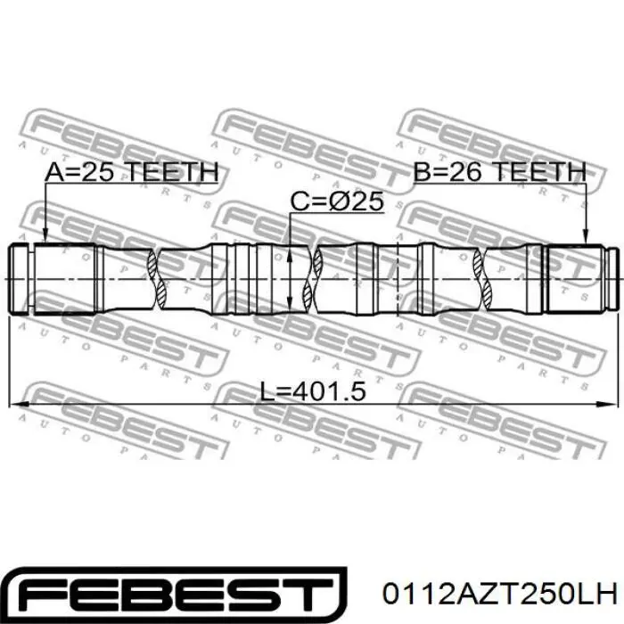 4347009N90 Toyota árbol de transmisión delantero izquierdo