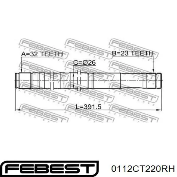 0112-CT220RH Febest junta homocinética exterior delantera