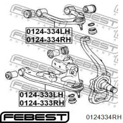 0124-334RH Febest barra oscilante, suspensión de ruedas delantera, superior derecha