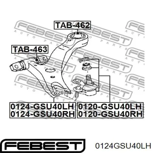  Barra oscilante, suspensión de ruedas delantera, inferior izquierda para Toyota Venza AGV1, GGV1