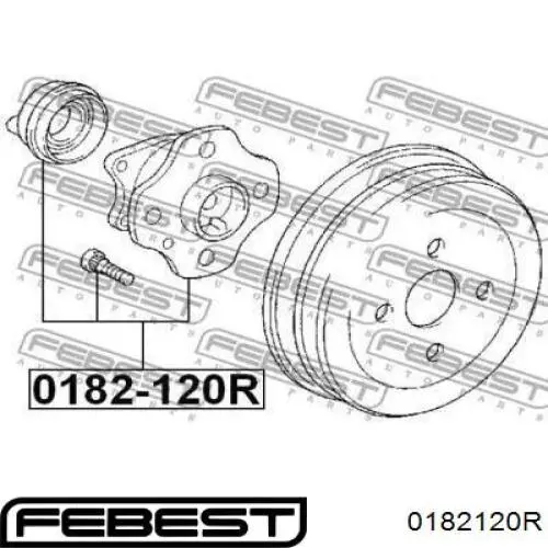 0182-120R Febest cubo de rueda trasero