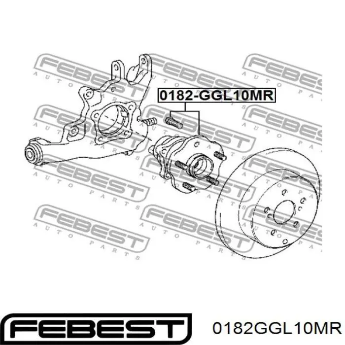 0182-GGL10MR Febest cubo de rueda trasero