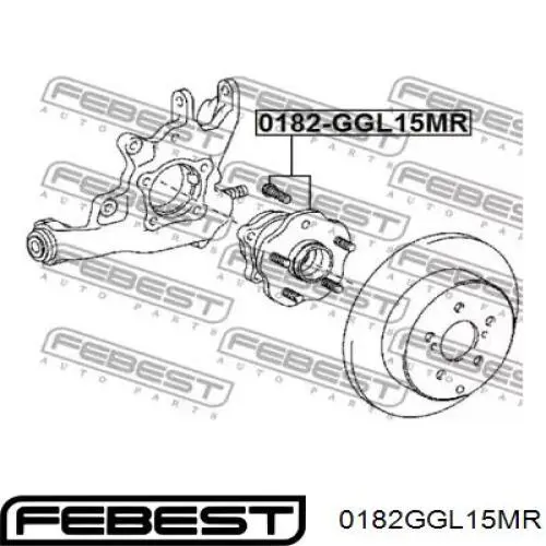 0182-GGL15MR Febest cubo de rueda trasero