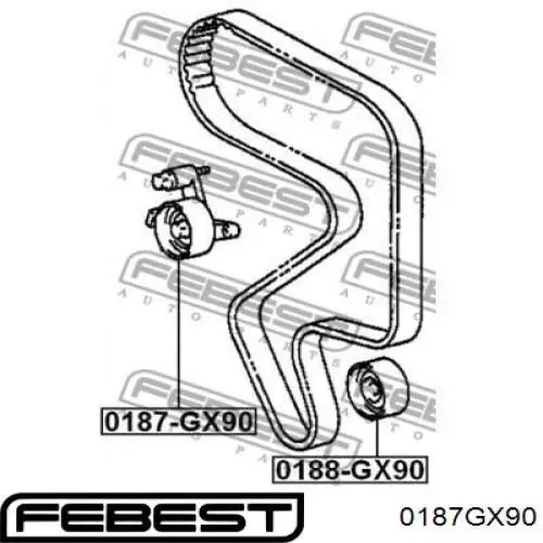 0187-GX90 Febest rodillo, cadena de distribución