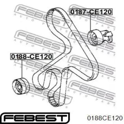 0188-CE120 Febest rodillo intermedio de correa dentada