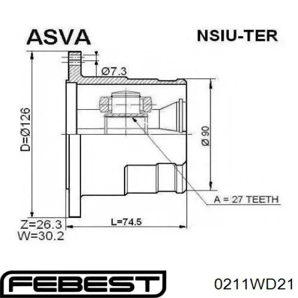  Junta homocinética interior delantera izquierda para Nissan Terrano 1 